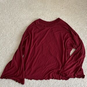Elegant Maroon Long Sleeve Top